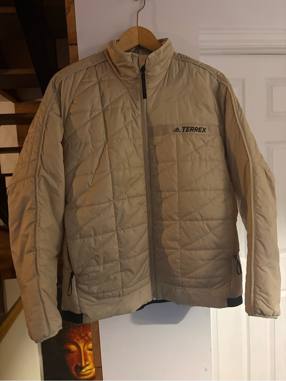 Adidas TERREX Women’s Beige Quilted Insulated Jacket Size L – Fall Outdoor